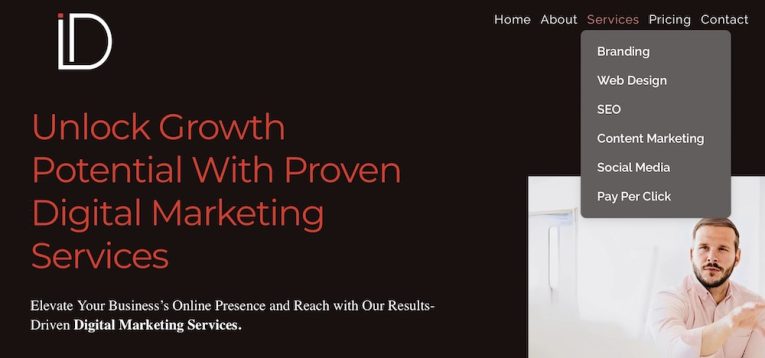affordable marketing services list screenshot