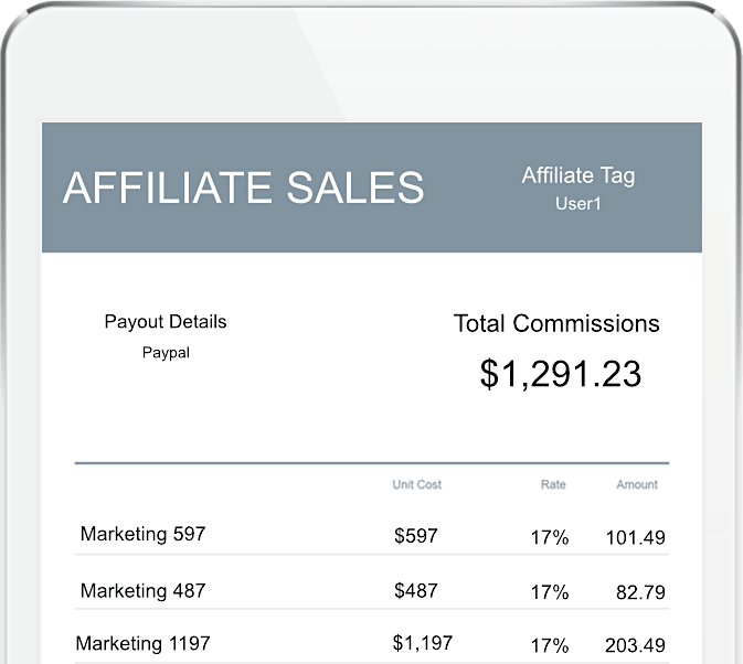 affiliate earnings dashboard on iPad